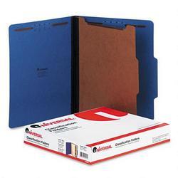 Universal Office Products Four Section Pressboard Classification Folder, Letter Size, Cobalt Blue, 10/Bx (UNV10201)