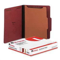 Universal Office Products Four Section Pressboard Classification Folder, Letter Size, Red (UNV10250)