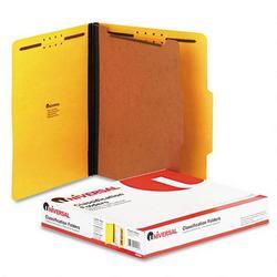 Universal Office Products Four Section Pressboard Classification Folder, Letter Size, Yellow, 10/Bx (UNV10204)