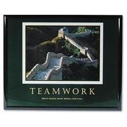 Advantus Corporation Framed Teamwork Great Wall of China Motivational Print, 30w x 24h, Black Frame (AVT78025)