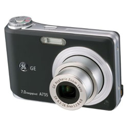 GENERAL IMAGING COMPANY GE A735BK 7 Megapixel Digital Camera, 3X Optical Zoom, 2.5 LCD with advanced features like Face Tracking, Image Stabilization, Panorama Stitching and Red Eye R