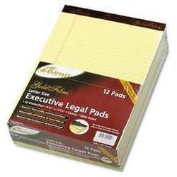 Ampad/Divi Of American Pd & Ppr Gold Fibre® 16# Watermarked Canary Wide Rule 50 Sheet Pads, 8 1/2x11 3/4, Dozen (AMP20020)