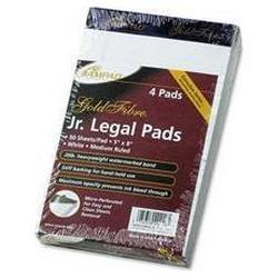 Ampad/Divi Of American Pd & Ppr Gold Fibre® 20# Watermarked White Jr. Legal Ruled 50 Sheet Pads, 5 x 8, 4/Pack (AMP20018)