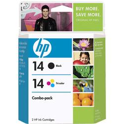 HEWLETT PACKARD HP No. 14D Black and Tri-color Ink Cartridges Combo Pack - Black, Color