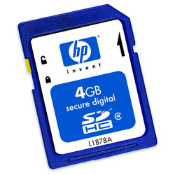 HP Photosmart 4GB Hi Speed Secure Digital High Capacity (SDHC) (Class4) Card - 4 GB
