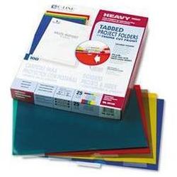 C-Line Products, Inc. Heavyweight Recycled Poly Tabbed Project Folders, Assorted Colors, 25/Box (CLI62140)