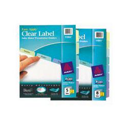 Avery-Dennison Index Maker® Clear Label Dividers with Contemporary Color Tab, 5 Tab Style (AVE11992)