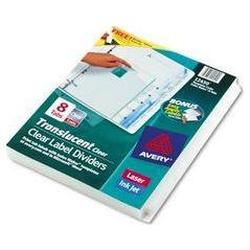 Avery-Dennison Index Maker® Translucent Dividers with Clear Tab Labels, 8 Tab, 5 Sets/Pack (AVE12450)