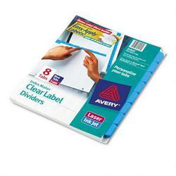 Avery-Dennison Index Maker® White Dividers, Blue 8 Tab Style, with Clear Labels, 5 Sets/Pack (AVE11411)