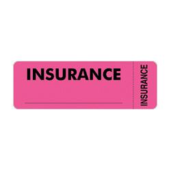 Tabbies Insurance Labels, 3 x1 , Pink (TAB06420)