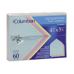 Columbian Envelope Invitational Envelope, #5-1/2, 24 lb.,4-3/8 x5-3/4 ,Asst Clr (WEVCO199)
