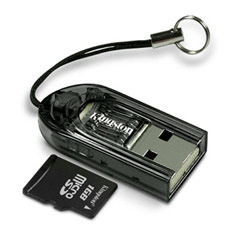 Kingston micro SD Card Reader & 1GB MusiConnection micro SD Card