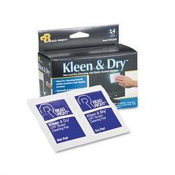Read Right/Advantus Corporation Kleen & Dry™ Screen Wet/Dry Wipes, 14 Wet/Dry Twin Packs/Box (REARR1205)