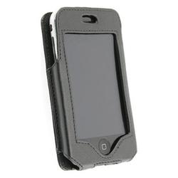 Eforcity Leather Case w/ Kick Stand for Apple iPhone, Black