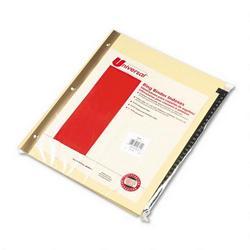 Universal Office Products Leather Look Tab Dividers, Mylar Reinforced, Gold Printed 1 31 Tabs, 31/Set (UNV20822)