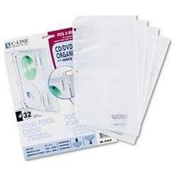 C-Line Products, Inc. Looseleaf CD/DVD Sheet with Index Tabs & Inserts, 4 CDs/Sheet, 8 Sheets/Pack (CLI61918)