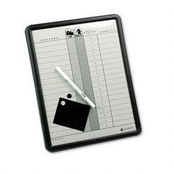 Quartet Manufacturing. Co. Magnetic Employee In/Out Board, 18 Name Cap., 11x14, Gray, Black Frame (QRT750)