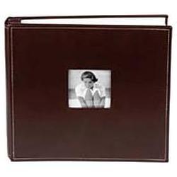 Making Memories Postbound Leather Cover Album With Window 12X12-Chocolate