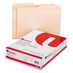 Universal Office Products Manila File Folders, 1 Ply Top Tabs, 1/2 Cut, Letter Size, 100/Box (UNV12112)