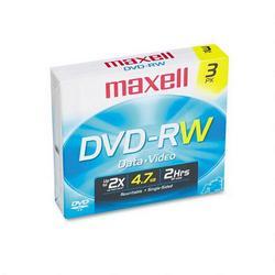 Maxell Corp. Of America Maxell 2x DVD-RW Media - 4.7GB - 3 Pack (635123)