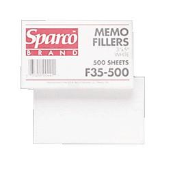 Sparco Products Memo Filler Sheets, Plain Rule, 500 Sheets/Pack, 3 x5 ,White (SPRF35500)