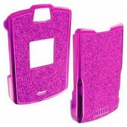 Wireless Emporium, Inc. Motorola V3/V3m/V3c Hot Pink Chrome Glitter Snap-On Protector Case Faceplate