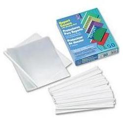 C-Line Products, Inc. No Punch Report Covers, 50 Clear Poly Covers & 50 White Binding Bars/Box (CLI32457)
