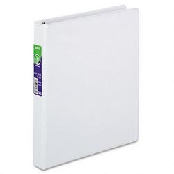 Samsill Corporation Non Stick Round Ring Poly View Binder for 11 x 8 1/2 Sheets, 1 Cap., White (SAM18437)