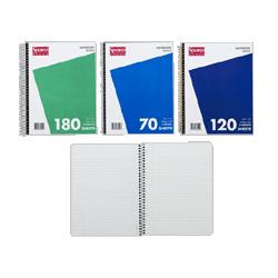 Sparco Products Notebooks,Wirebound,3 Subject,10-1/2 x8 ,Wide Ruled,120SH (SPR83251)