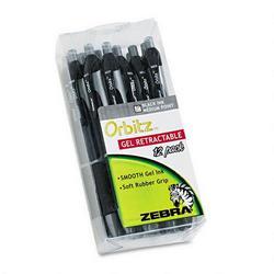 Zebra Pen Corp. Orbitz® Gel Retractable Roller Ball Pen, 0.7mm, Black Ink, Dozen (ZEB41010)