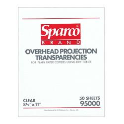 Sparco Products Overhead Transparencies, 4.0 Mil, 8-1/2 x11 , 50 Ct, Clear (SPR95000)