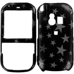 Wireless Emporium, Inc. Palm Centro Black w/Silver Stars Snap-On Protector Case Faceplate