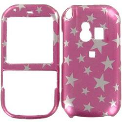Wireless Emporium, Inc. Palm Centro Pink w/Silver Stars Snap-On Protector Case Faceplate