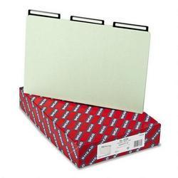Smead Manufacturing Co. Pressboard Insertable Metal Tab Folders, Legal, 1/3 Cut, Gray Green, 25/Box (SMD18430)
