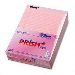 Tops Business Forms Prism™ Plus Legal Rule Writing Pads, Letter, Pastel Pink, 50 Sheets/Pad, 12/Pack (TOP63150)