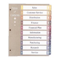 Sparco Products Pro Color Tab Dividers, 10 Tabs, Numbered 1-10, Multicolor (SPR21932)