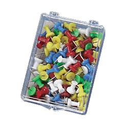 OFFICEMATE INTERNATIONAL CORP Push Pins, Plastic, Assorted Colors, Head 1/2 L (OIC92600)