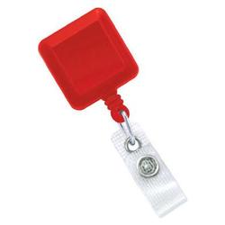 BRADY PEOPLE ID - CIPI RED CLIP-ON SQUARE BADGE REEL NO STICK