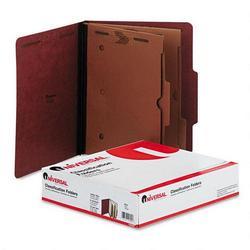 Universal Office Products Red Pressboard 6 Section Classification Folder with 2 Pocket Dividers, Letter,10/BX (UNV10325)