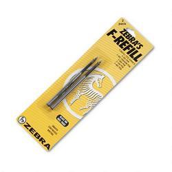 Zebra Pen Corp. Refills for F301/F402 & Silver Select™ 500 Ballpoint Pens, Medium, Black, 2/Pack (ZEB85412)