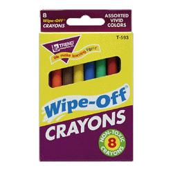 Trend Enterprises Regular Wipe Off Crayons, 8 Pack (TEIT593)