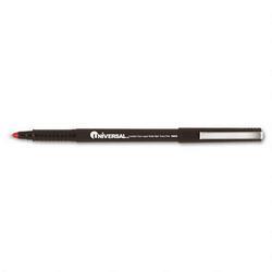Universal Office Products Roller Ball Pen with Metal Tip and Clip, Extra Fine Point, Red Ink (UNV29022)