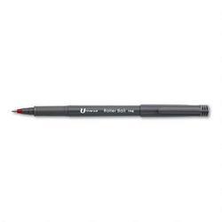 Universal Office Products Roller Ball Pen with Metal Tip and Clip, Fine Point, Red Ink (UNV29012)