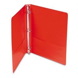Universal Office Products Round Ring Binder, Suede Finish Vinyl, 1 Capacity, Red (UNV31403)