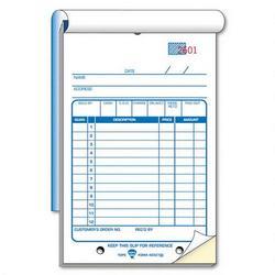 Tops Business Forms Sales Slip Book, Carbonless Triplicate, 5 1/2 x 7 7/8, 18 Lines, 50/Book (TOP46350)