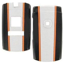 Wireless Emporium, Inc. Samsung A707 SYNC Orange and White Stripes Snap-On Protector Case Faceplate