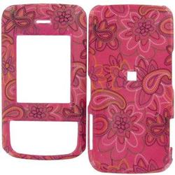 Wireless Emporium, Inc. Samsung Blast SGH-T729 Hot Pink w/Traced Flowers Snap-On Protector Case Faceplate
