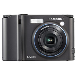SAMSUNG DIGITAL Samsung NV30 8 Megapixel Digital Camera with Schneider Lens, Dual Image Stabilization, Smart Touch, and Face Detection - Black