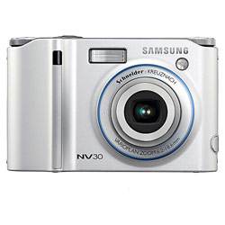 SAMSUNG DIGITAL Samsung NV30 8 Megapixel Digital Camera with Schneider Lens, Dual Image Stabilization, Smart Touch, and Face Detection - Silver