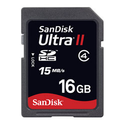 SanDisk Corporation SanDisk 16GB Ultra II Secure Digital High Capacity (SDHC) High Performance Card - 16 GB
